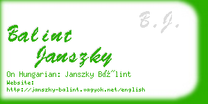 balint janszky business card